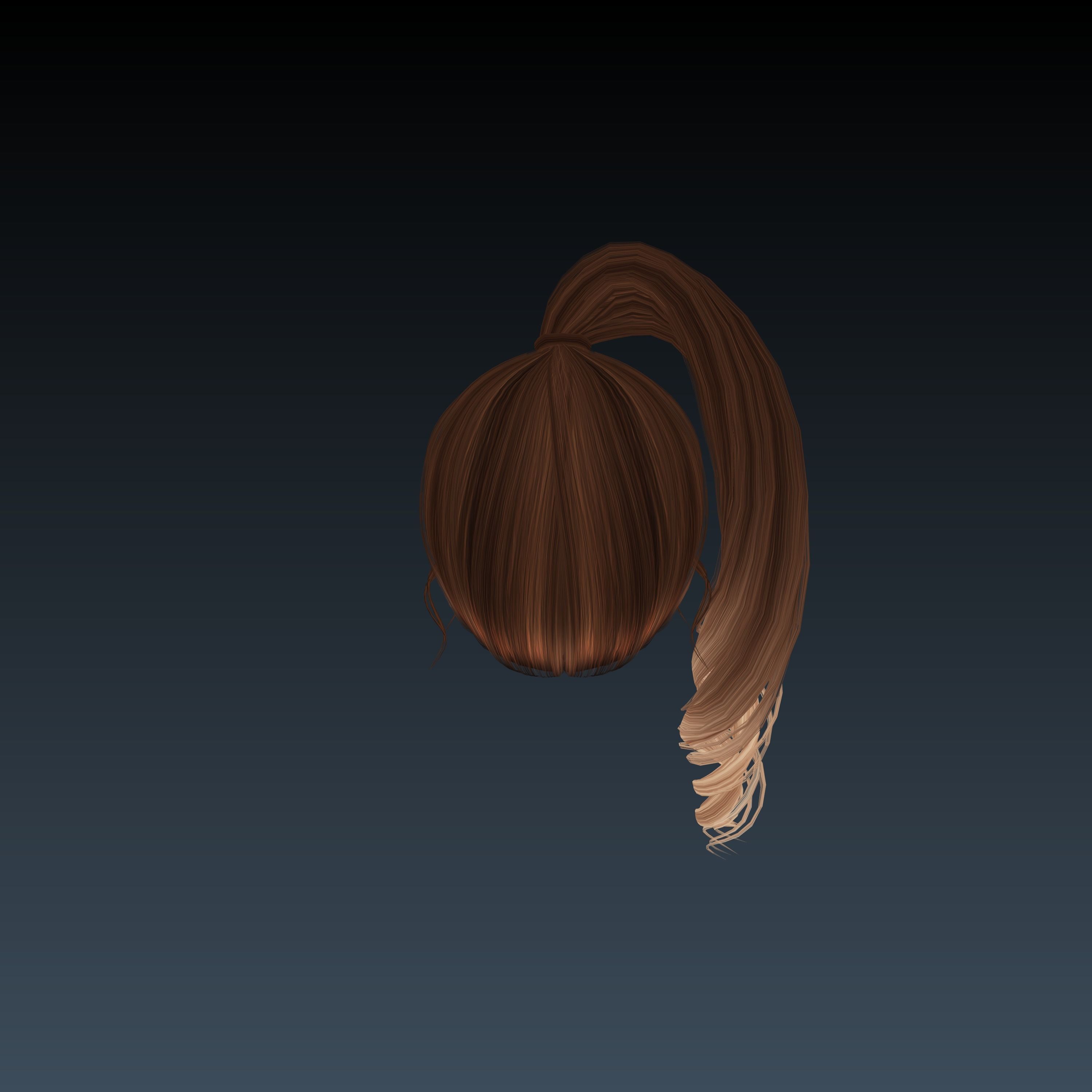 3D Female hairstyle - Chela Low Poly Low-poly 3D model_3