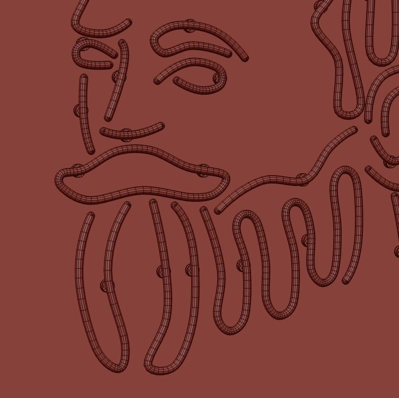 Neon Set 3 barber shop sign 3D model_4