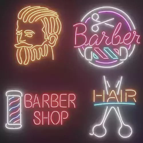 Neon Set 3 barber shop sign