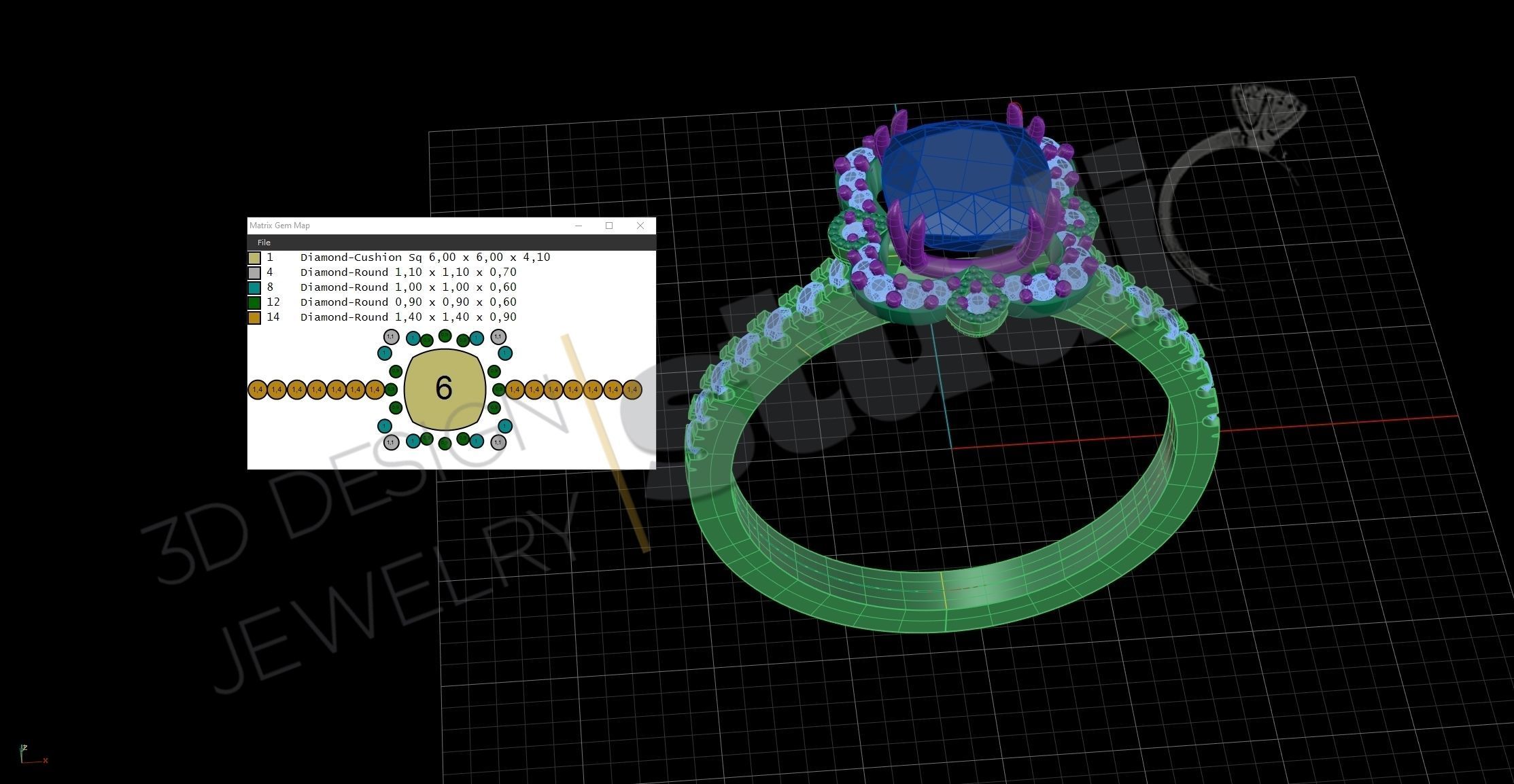 Luxury engagement solitaire unique flower ring 3d model 3D print model_6