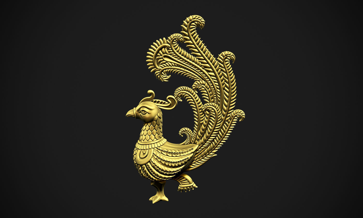 Indian Peacock Design 3D print model_4