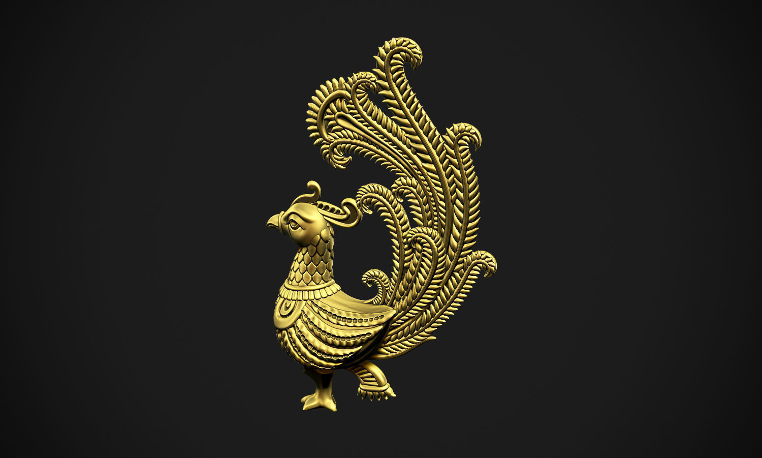 Indian Peacock Design 3D print model_5
