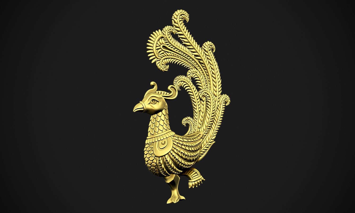 Indian Peacock Design 3D print model_2