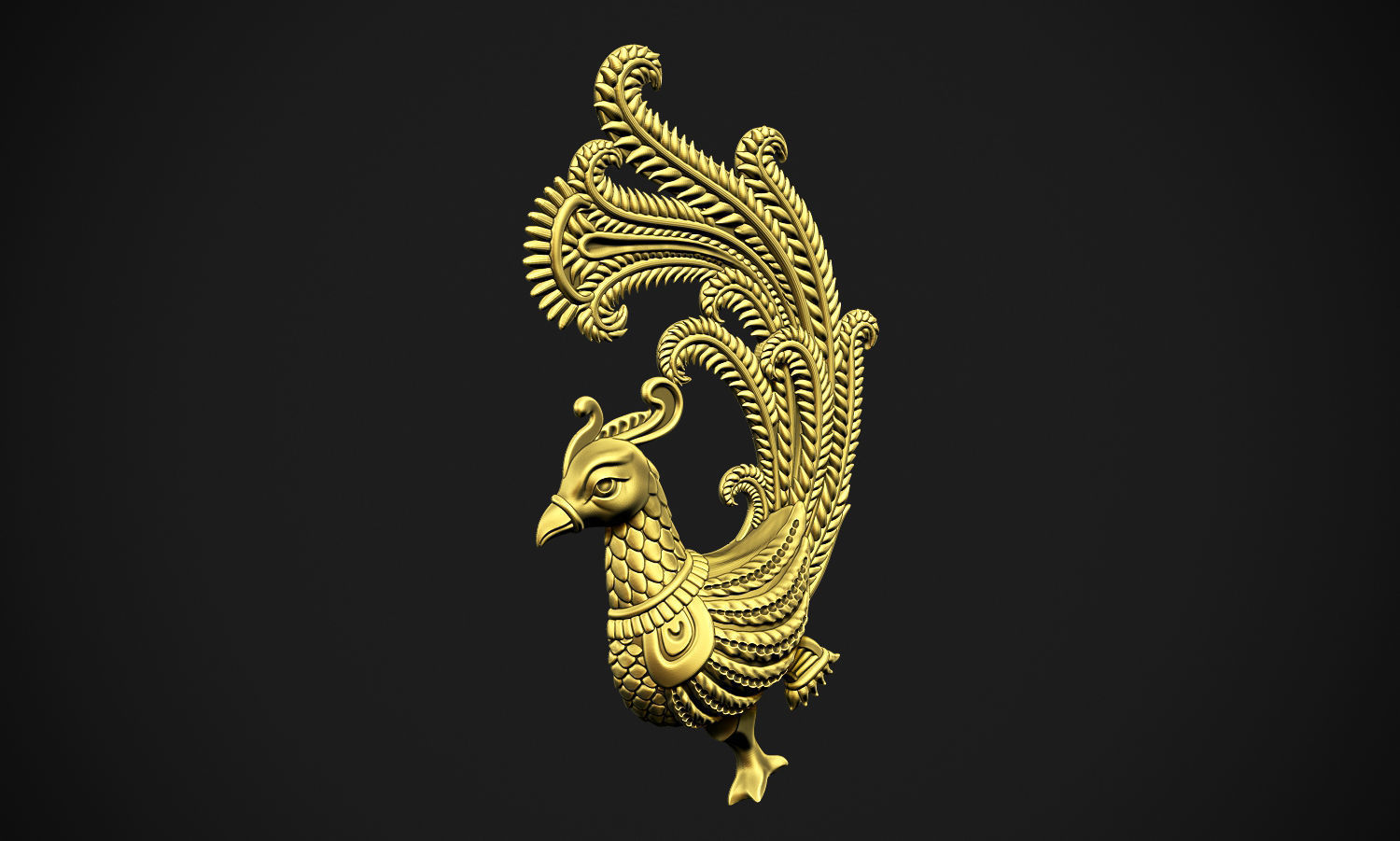 Indian Peacock Design 3D print model_3