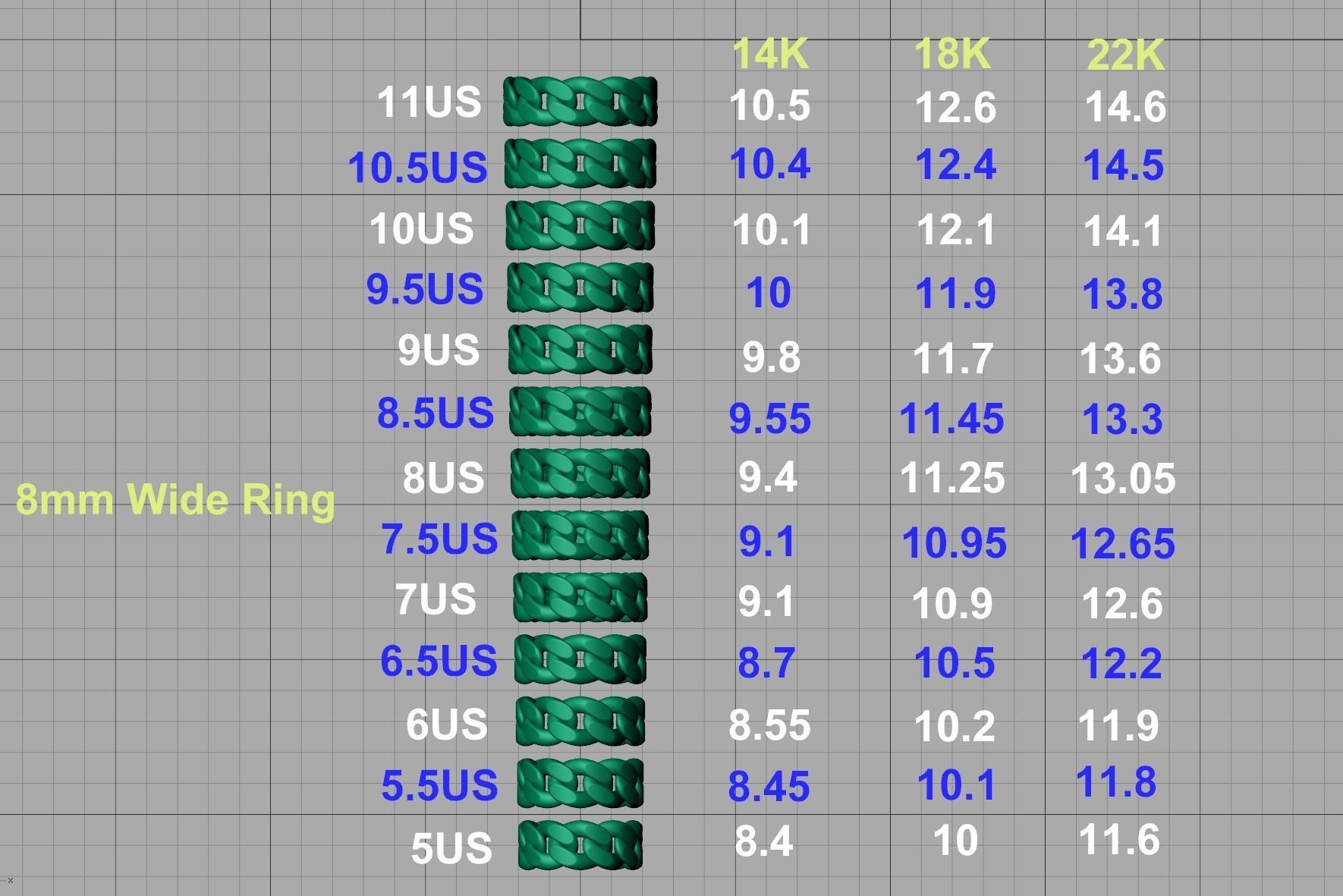 CUBAN LINKS RINGS FULL US CHART COLLECTION _7