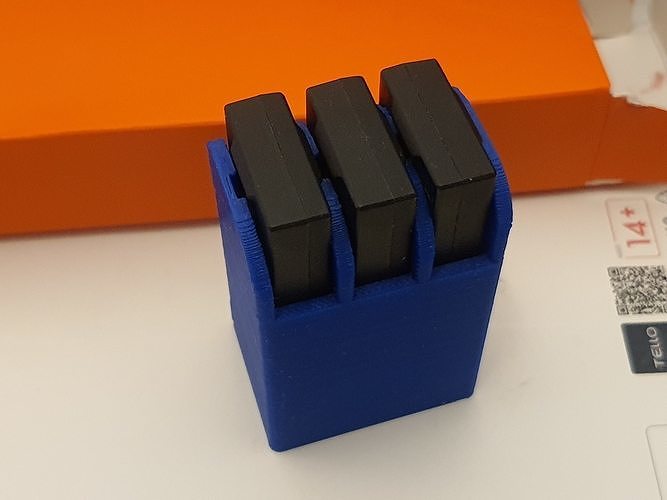 DJI Ryze Tello Drone Battery Holder for 3 Batteries with Lock 3D print model