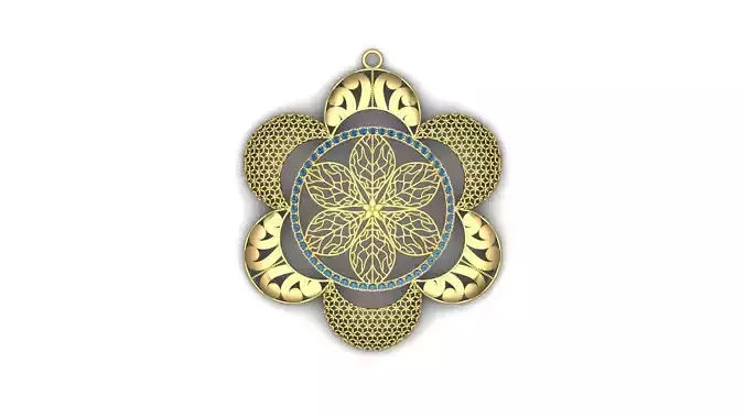 Pendant with gold and design