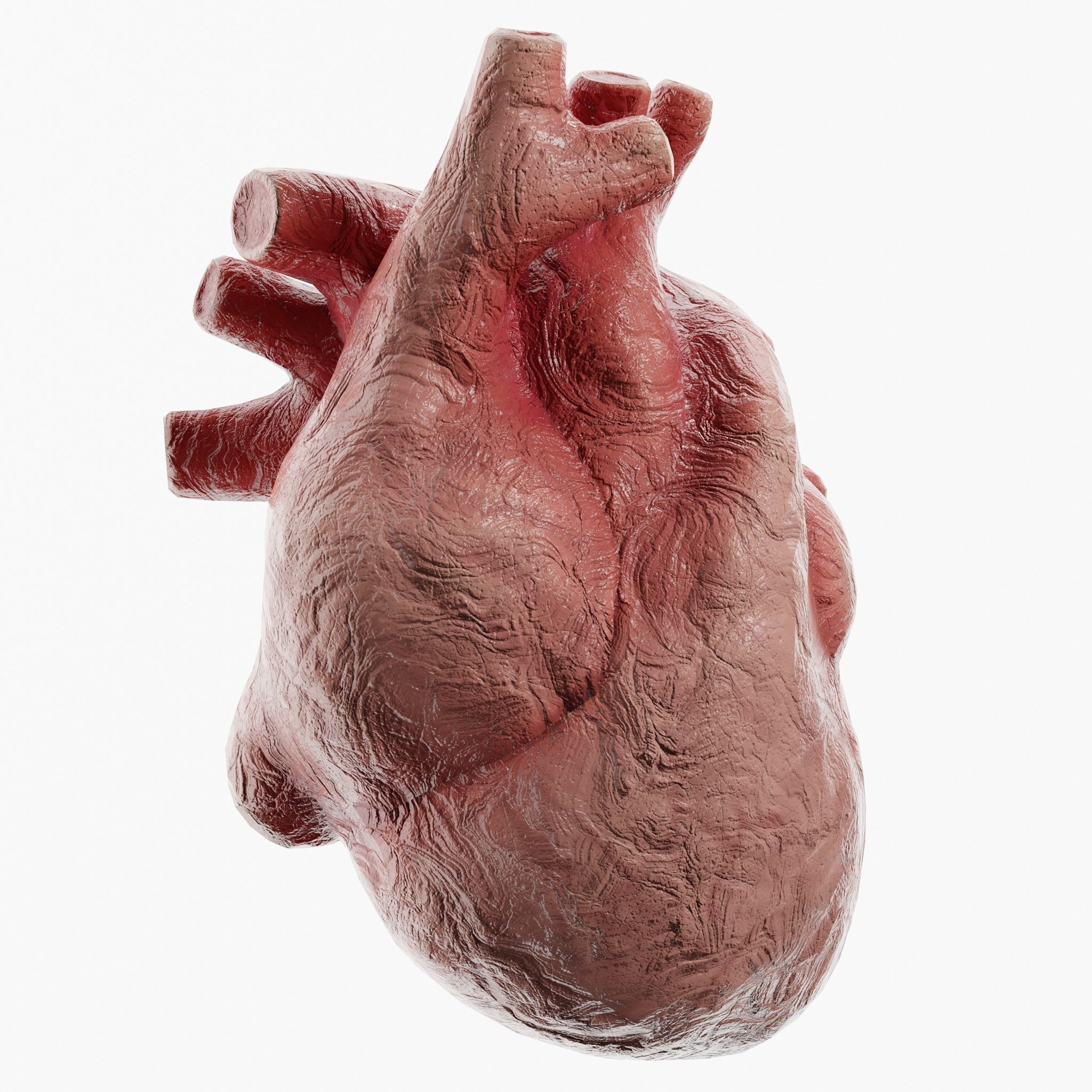Clay Heart Low-poly 3D model_2