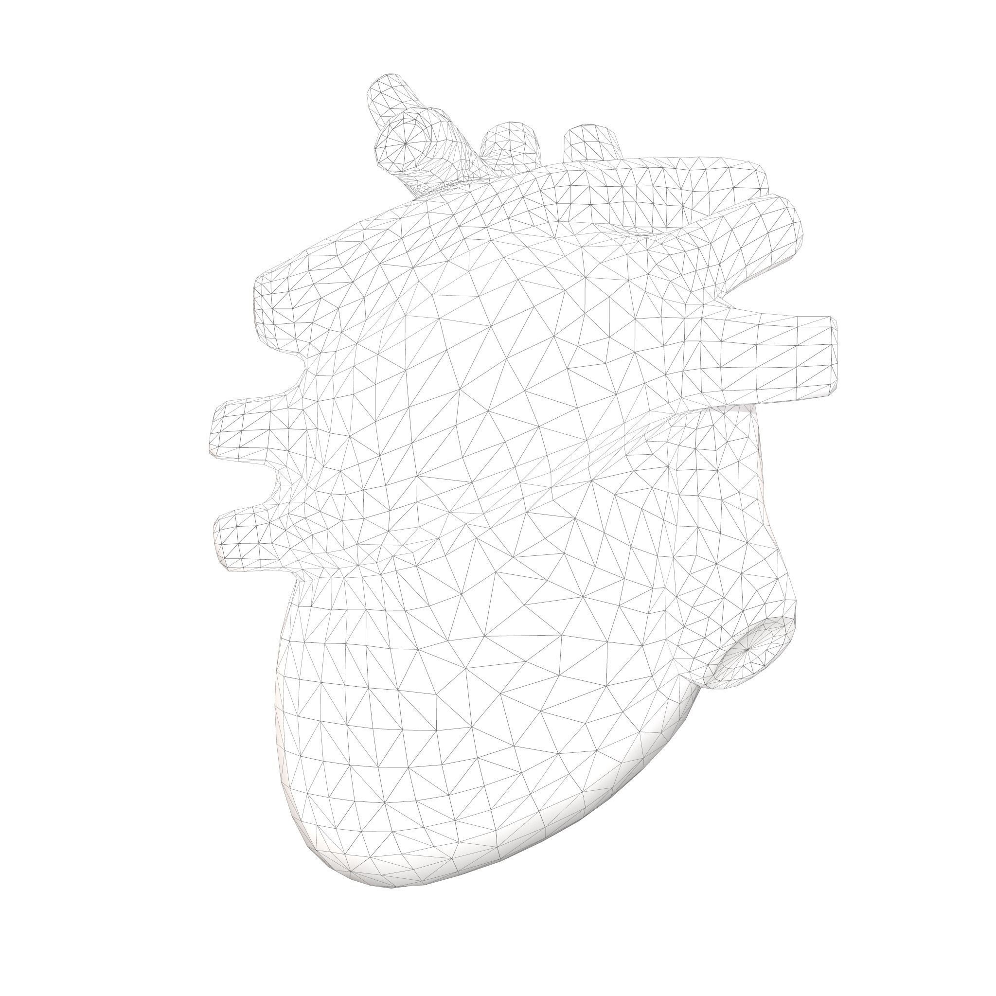 Clay Heart Low-poly 3D model_6