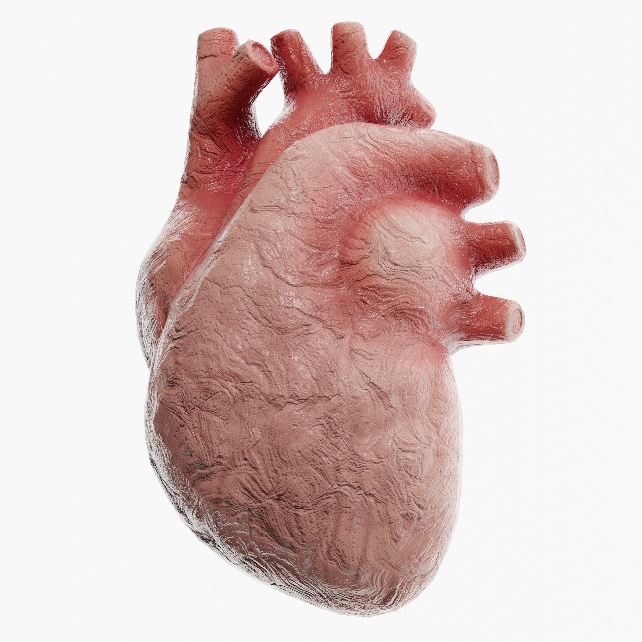 Clay Heart Low-poly 3D model_1