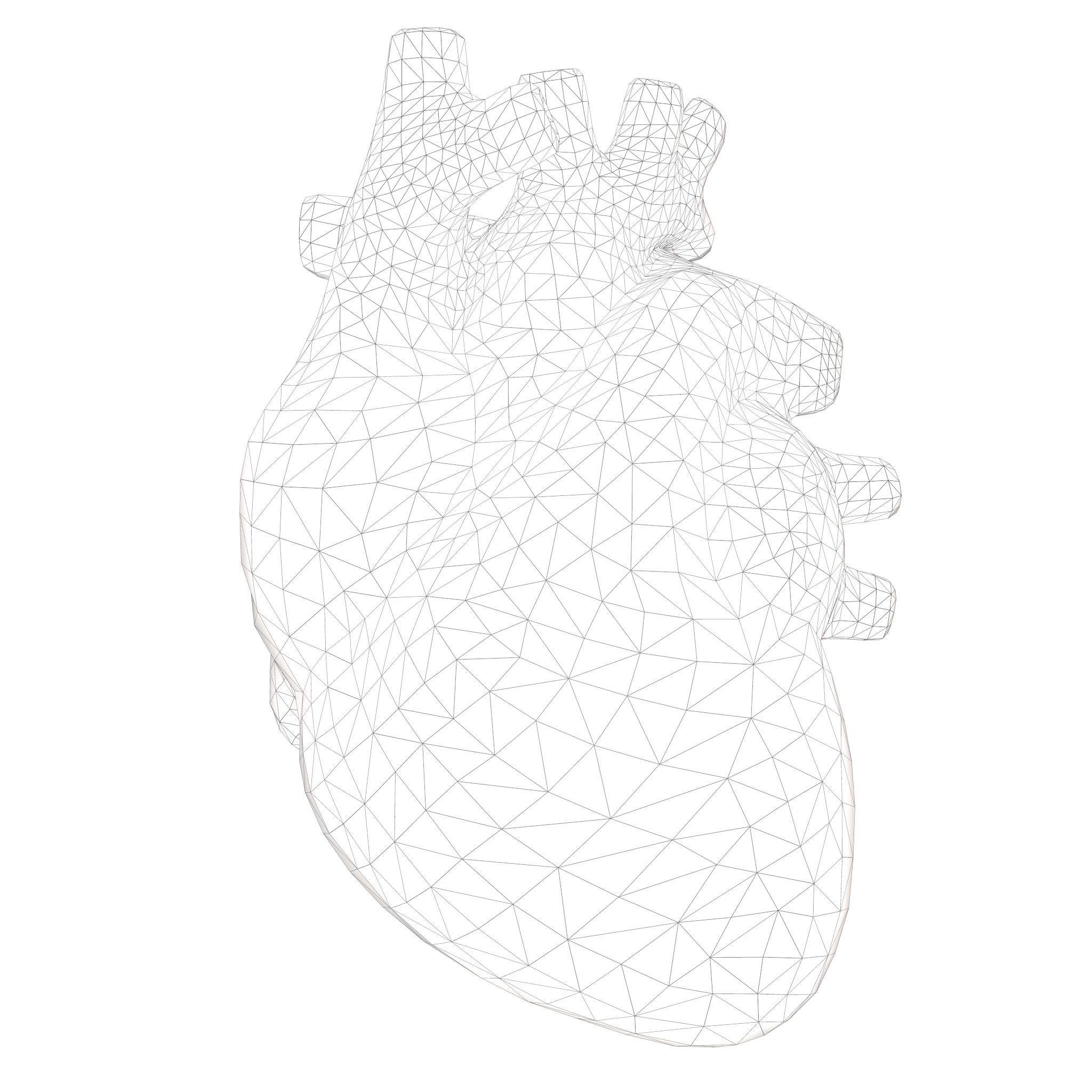 Clay Heart Low-poly 3D model_5