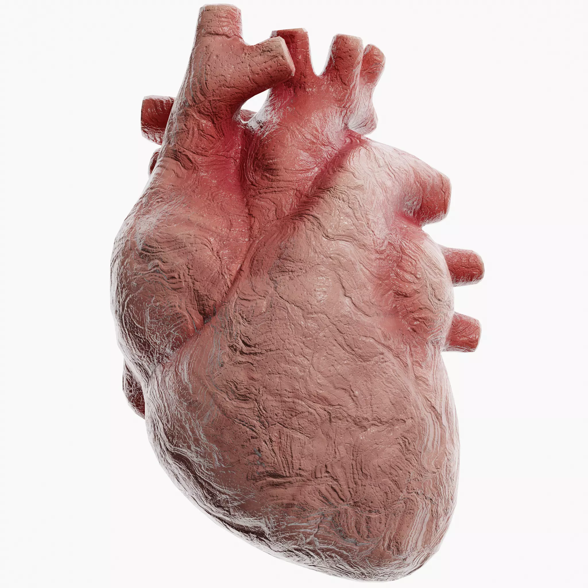 Clay Heart Low-poly 3D model_0