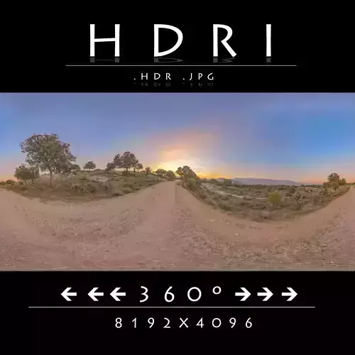 HDR RURAL DIRT ROAD AT SUNSET