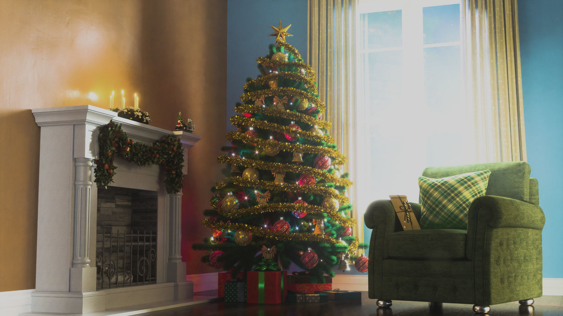 Christmas Room - Cinema 4D PBR 3D model