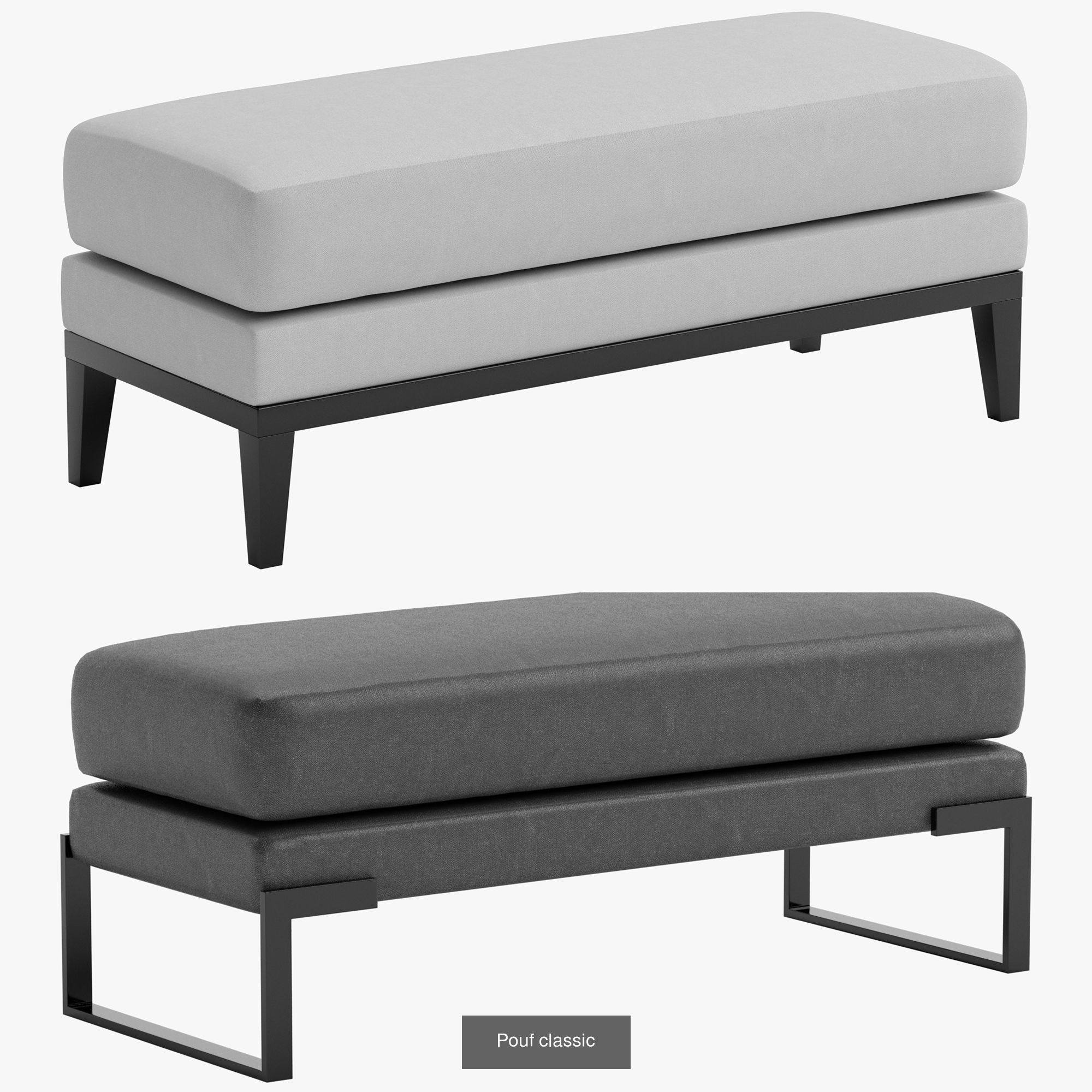 Pouf collection ottoman with fabric _5