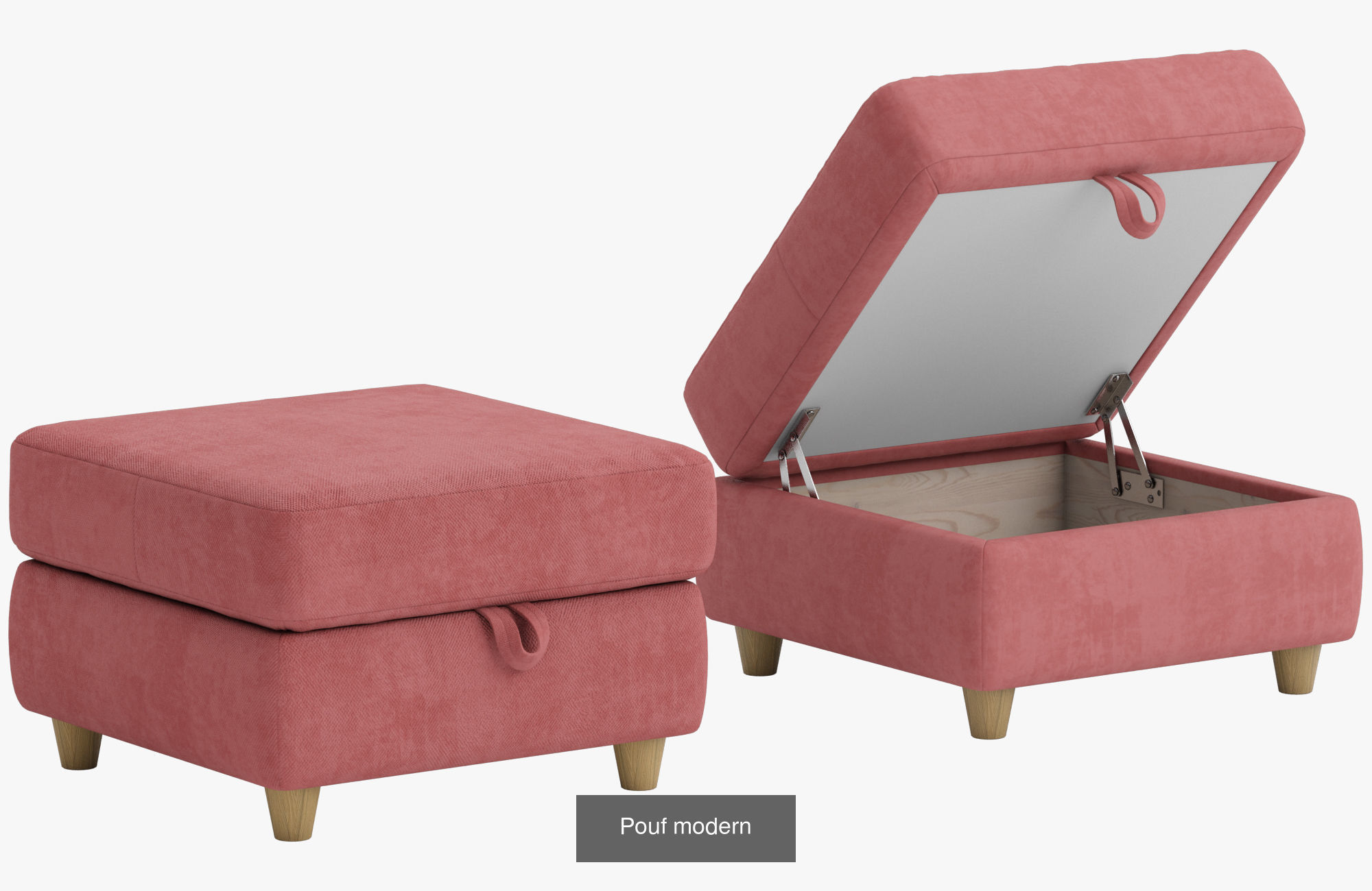 Pouf collection ottoman with fabric _4