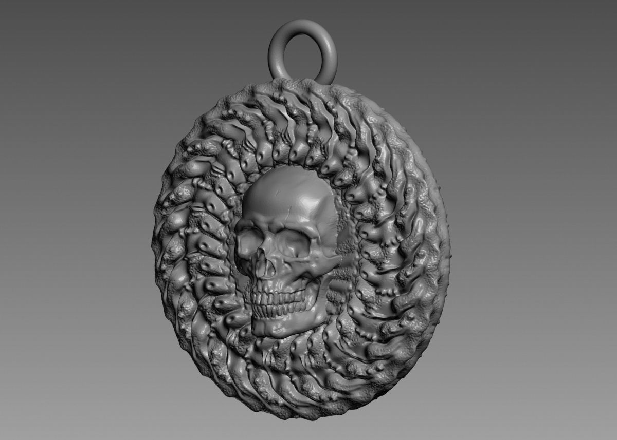 Skull Pendant 3d print model 3D print model_42