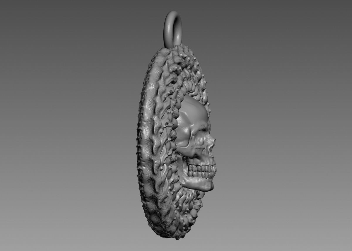 Skull Pendant 3d print model 3D print model_14