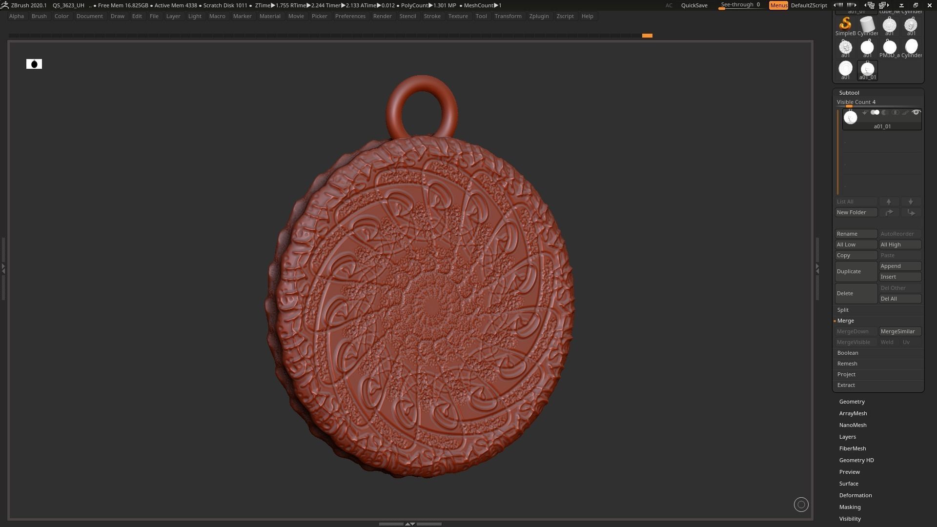 Skull Pendant 3d print model 3D print model_5