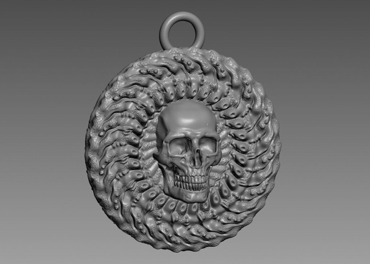 Skull Pendant 3d print model 3D print model_8