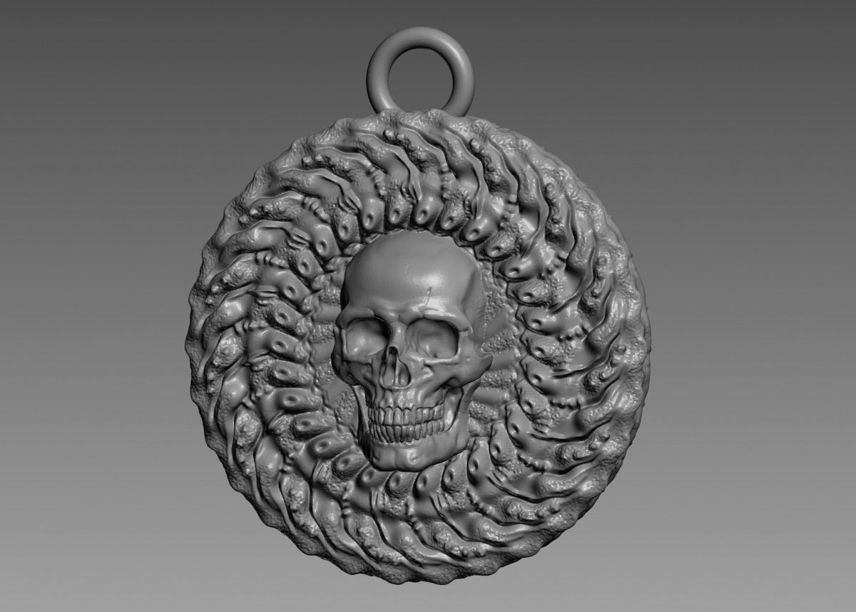 Skull Pendant 3d print model 3D print model_44