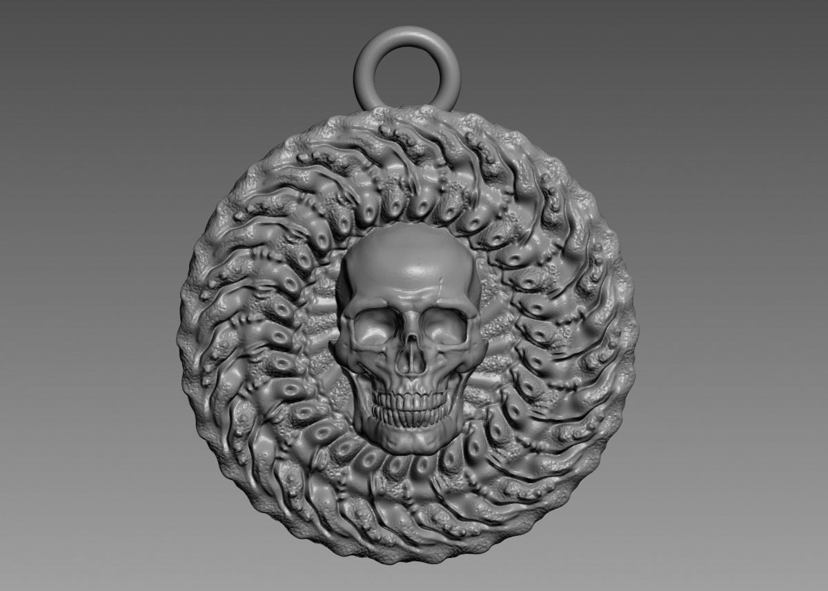 Skull Pendant 3d print model 3D print model_46