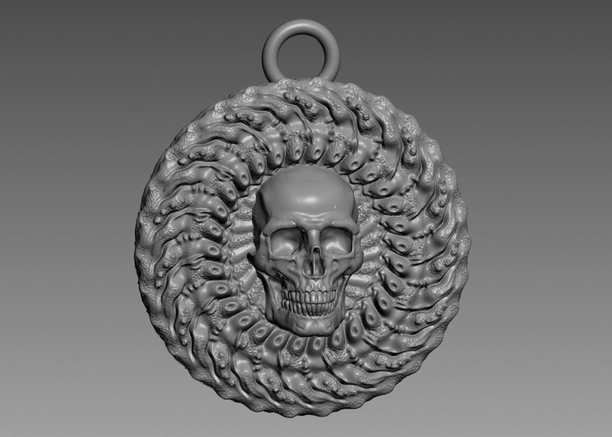 Skull Pendant 3d print model 3D print model_47