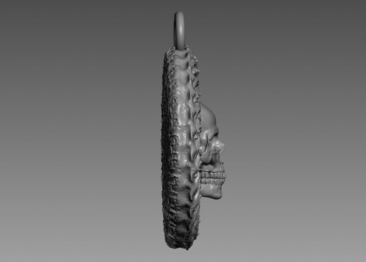 Skull Pendant 3d print model 3D print model_16