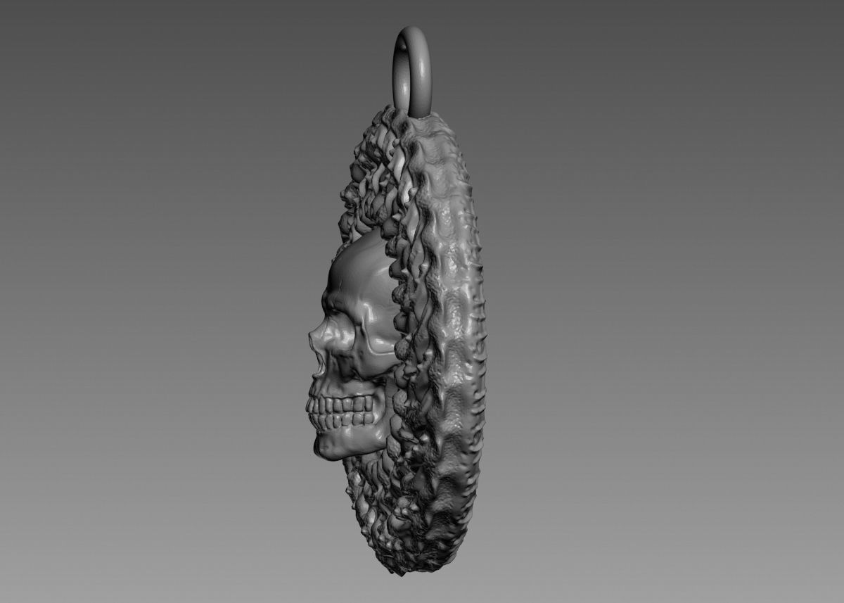 Skull Pendant 3d print model 3D print model_37