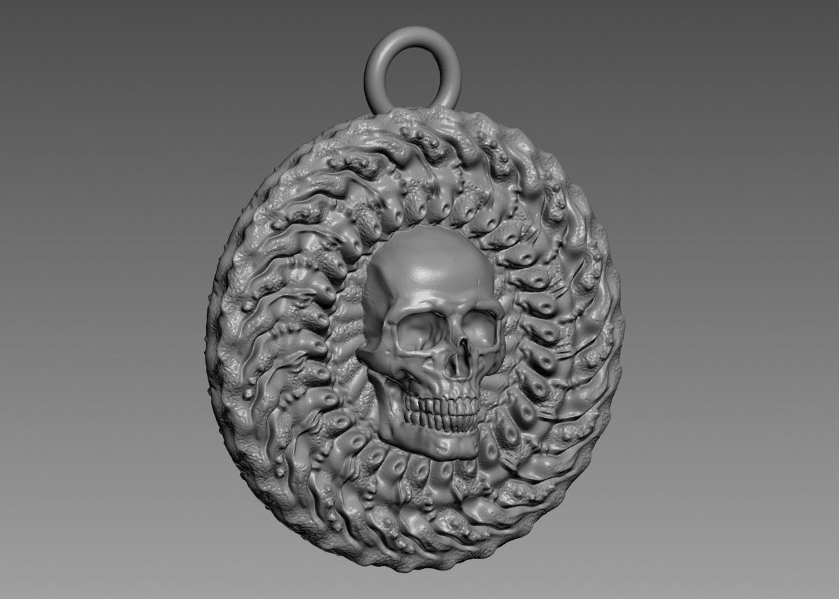 Skull Pendant 3d print model 3D print model_9