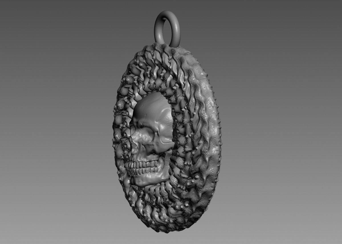 Skull Pendant 3d print model 3D print model_39
