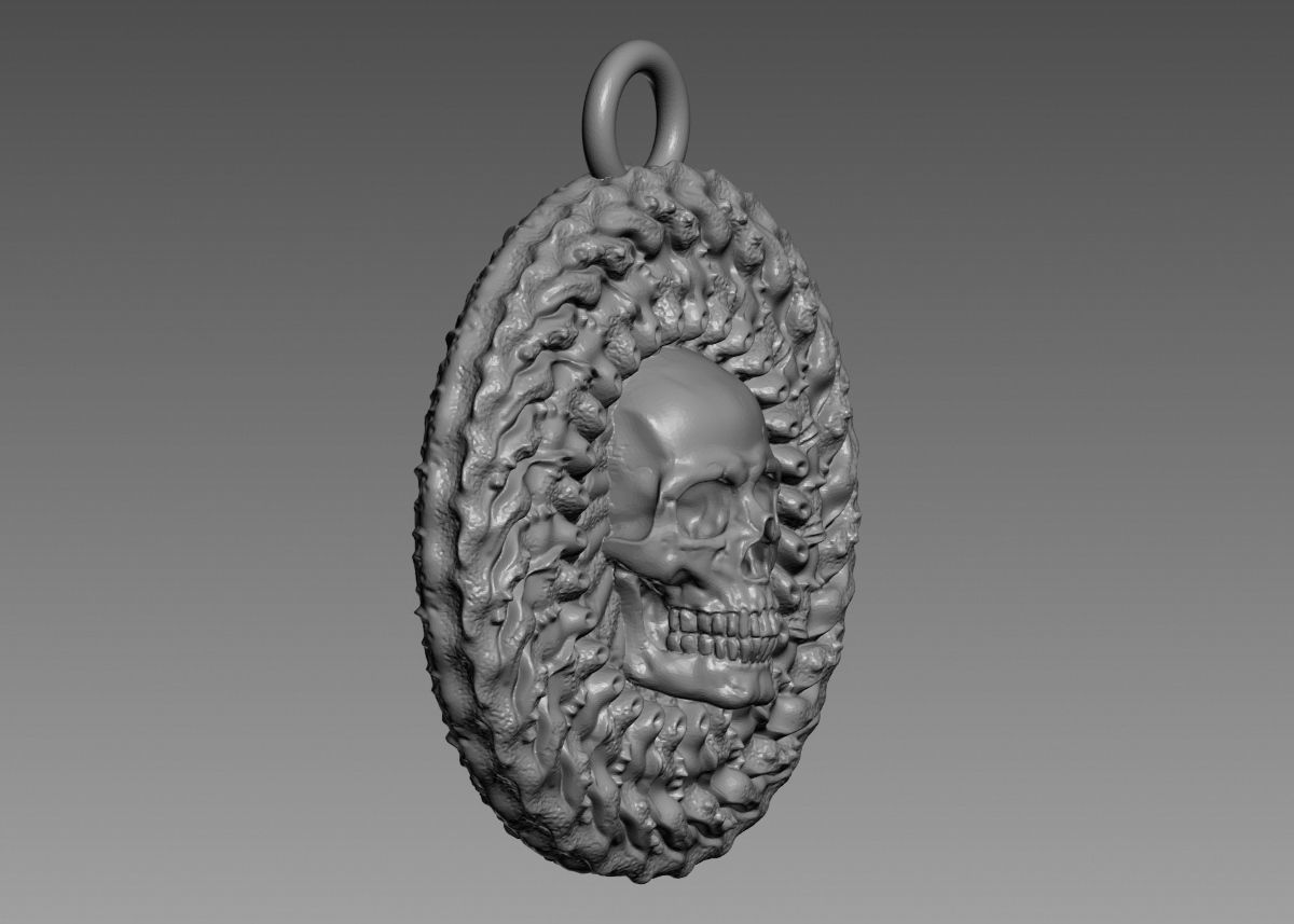 Skull Pendant 3d print model 3D print model_12
