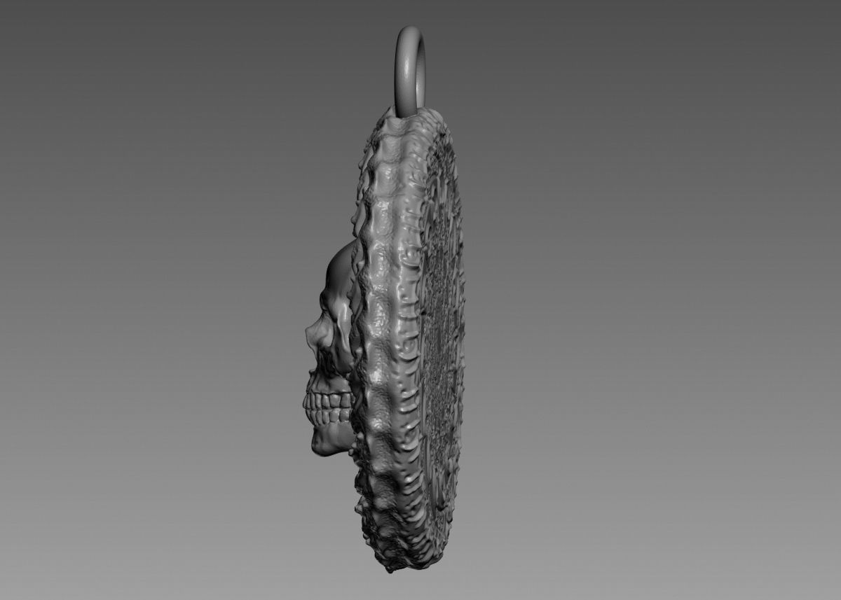 Skull Pendant 3d print model 3D print model_35