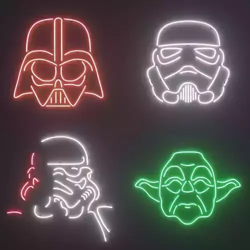 Neon Set 4 darth vader sign