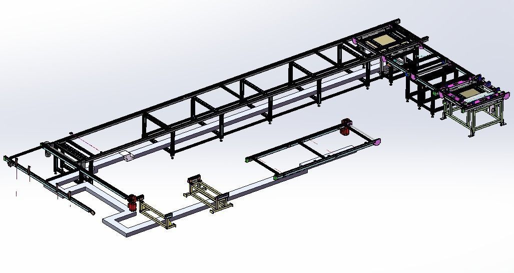 Car sunroof assembly line 3D model_3