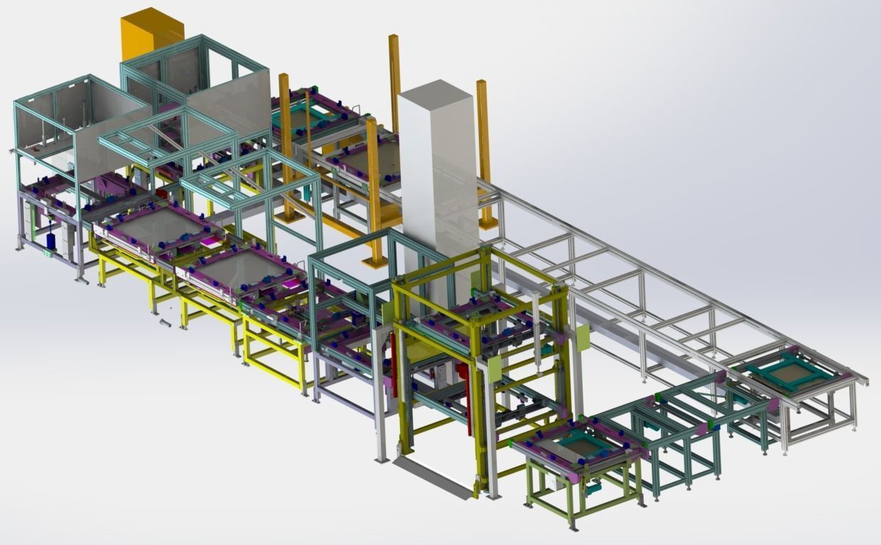 Car sunroof assembly line 3D model_1