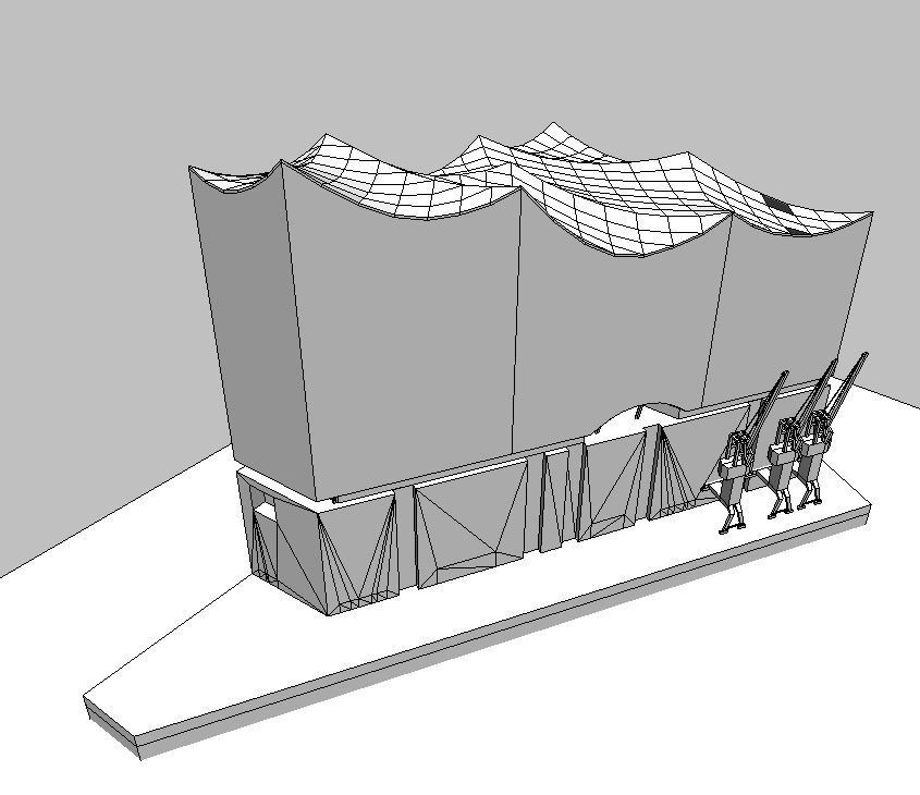 Hamburg Elbphilharmonie  theater Low-poly model  Low-poly 3D model_5