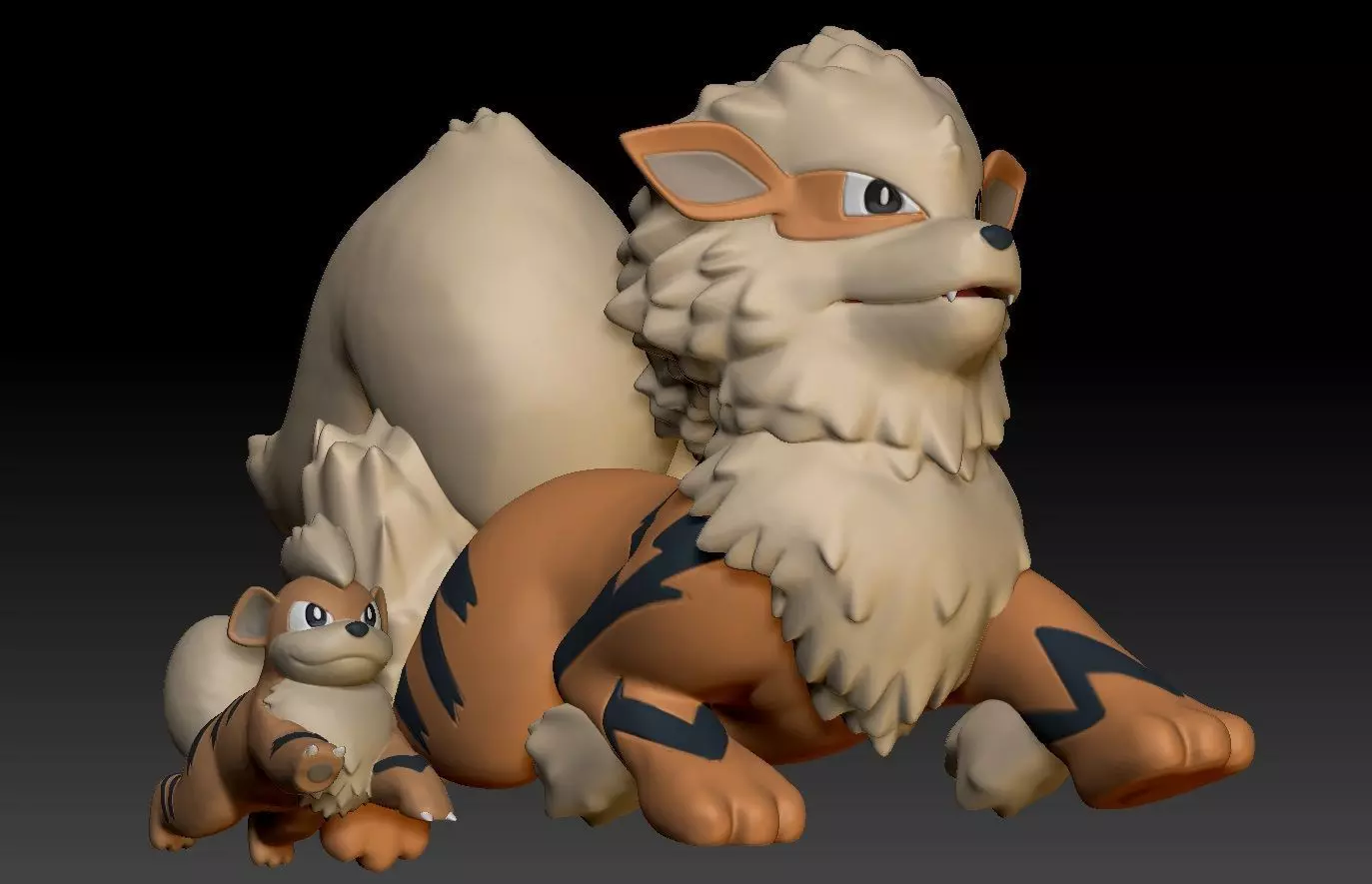 Pokemon Growlithe and Arcanine 3D print model_0