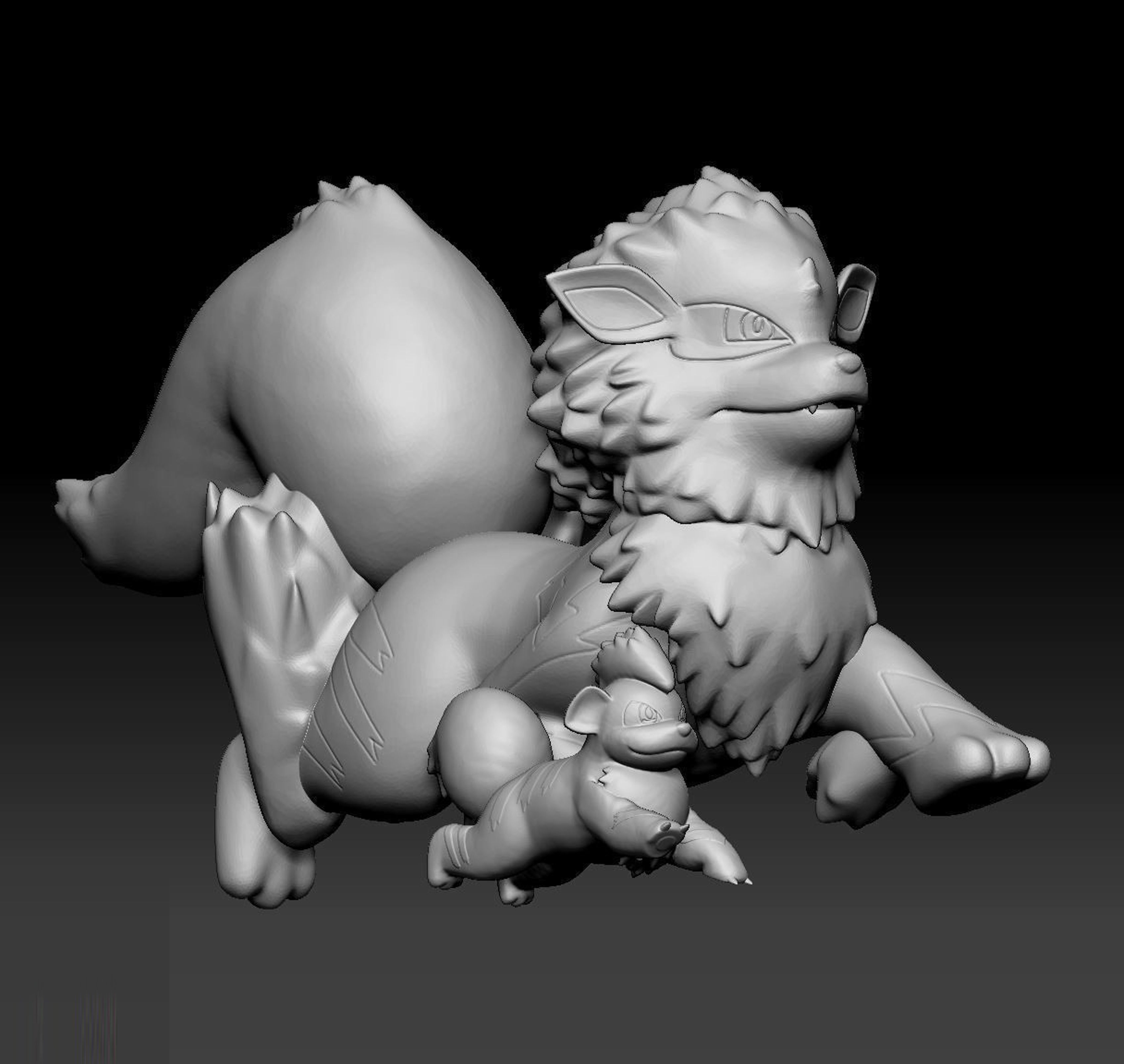 Pokemon Growlithe and Arcanine 3D print model_2