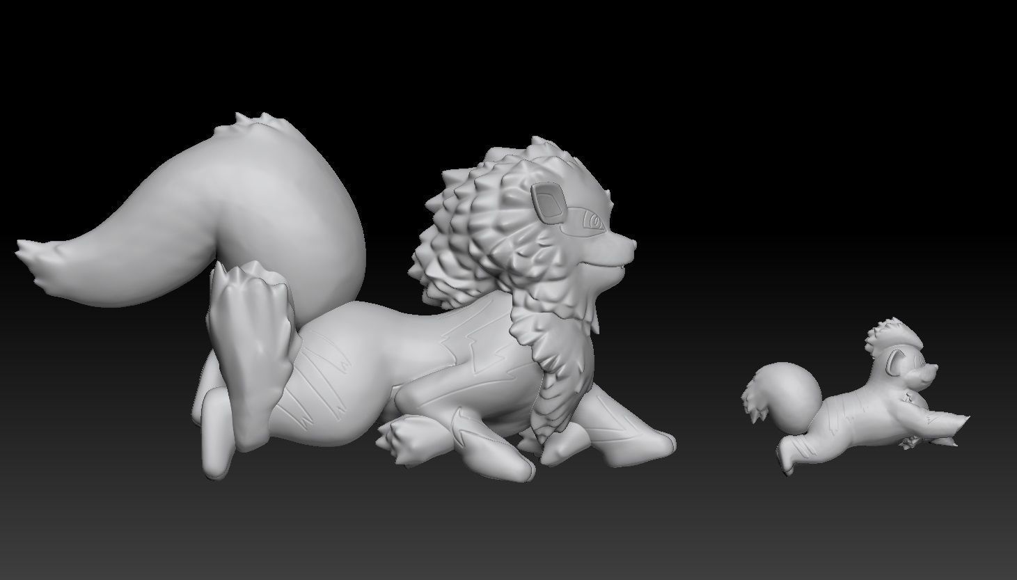 Pokemon Growlithe and Arcanine 3D print model_1