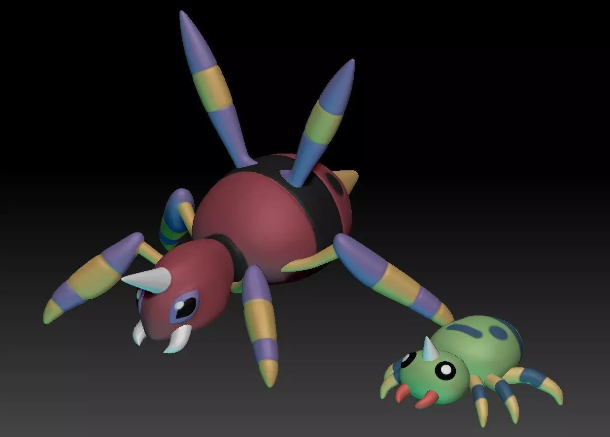 Pokemon Spinarak and Ariados 3D print model_0