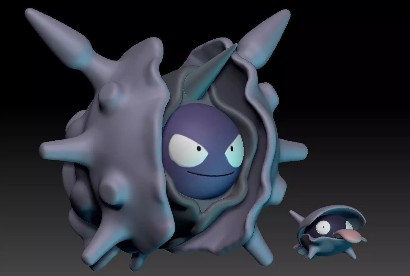 Pokemon Shellder and Cloyster 3D print model_0