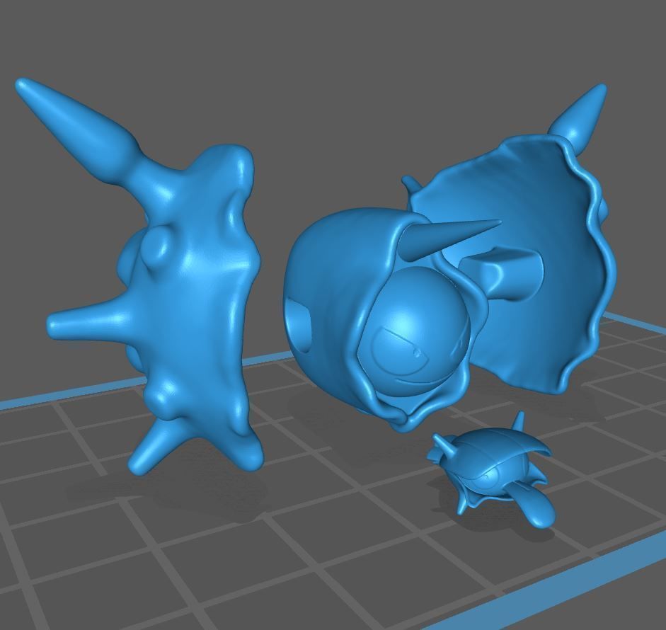 Pokemon Shellder and Cloyster 3D print model_3
