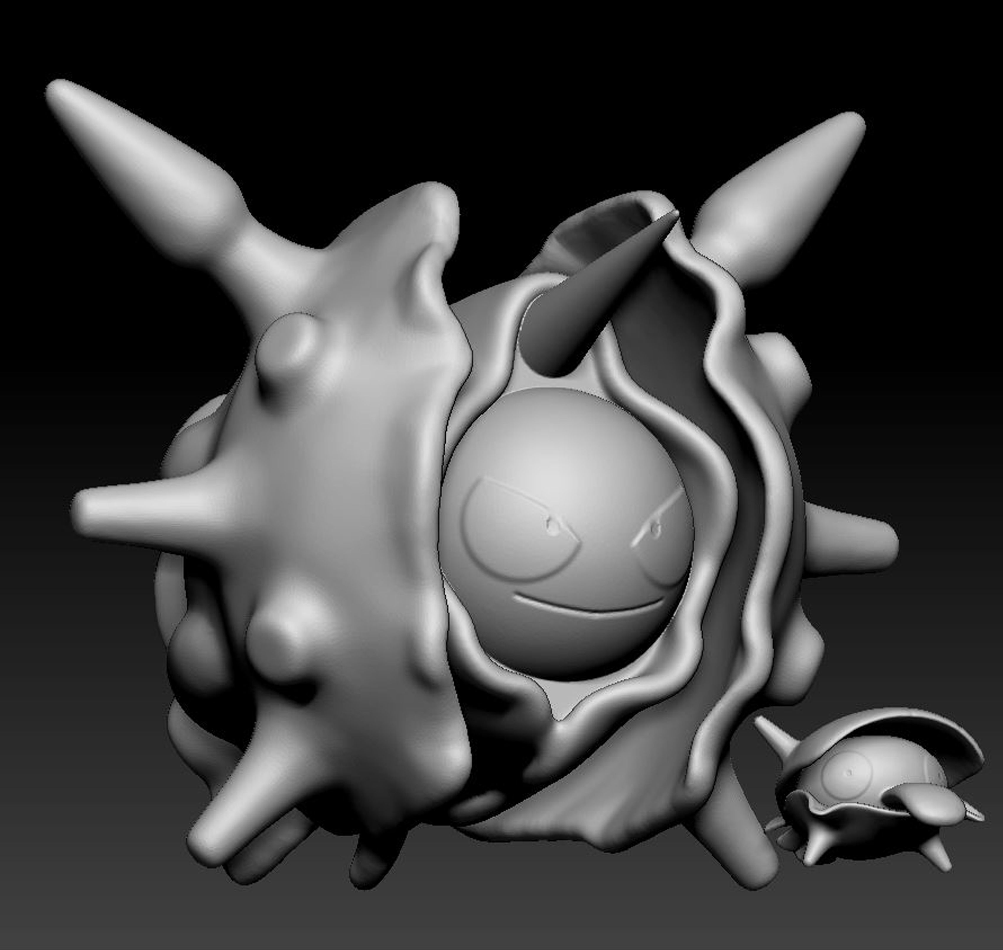 Pokemon Shellder and Cloyster 3D print model_2