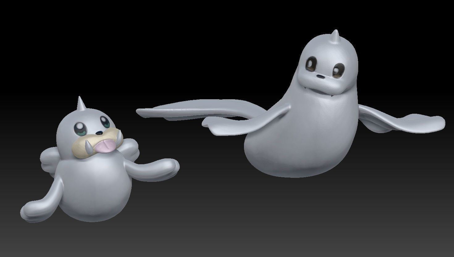Pokemon Seel and Dewgong 3D print model_1