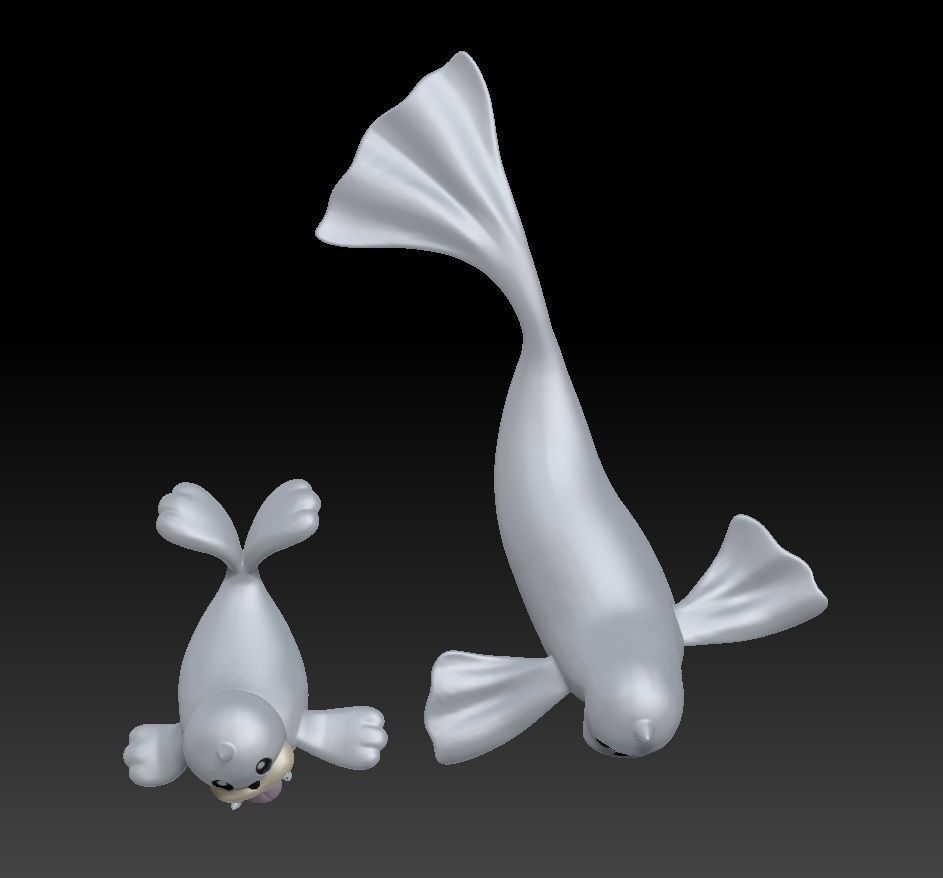 Pokemon Seel and Dewgong 3D print model_2