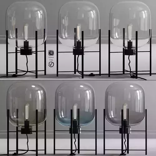 Modern Table Lamp Glass Shade 3D model
