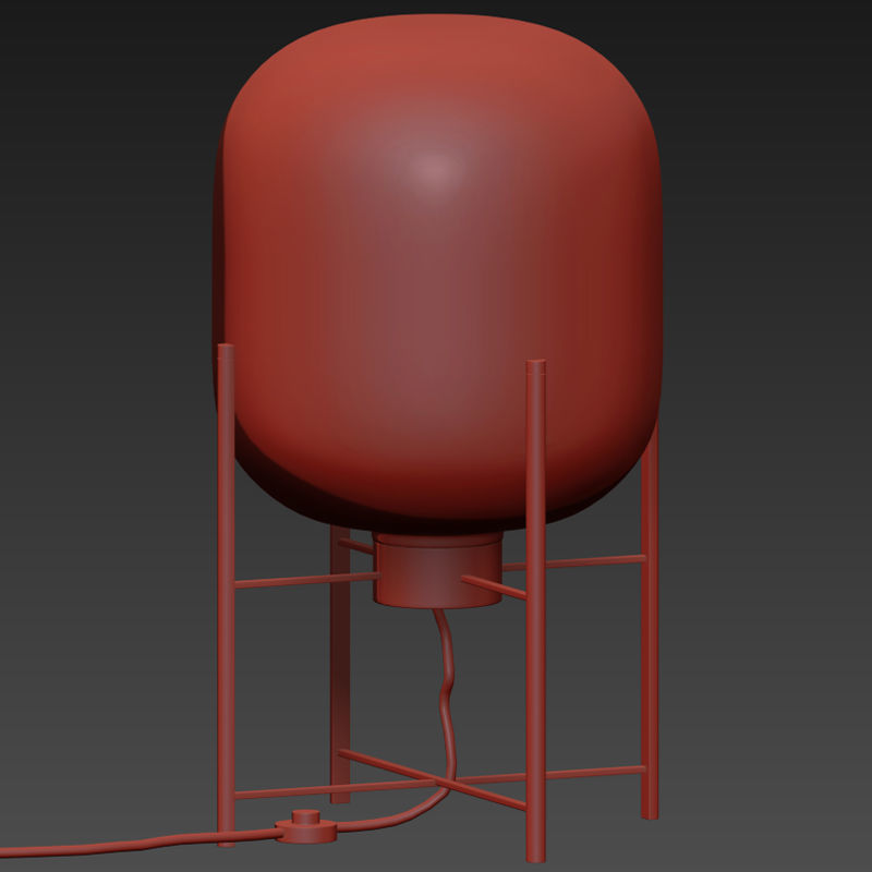 Modern Table Lamp Glass Shade 3D model_2