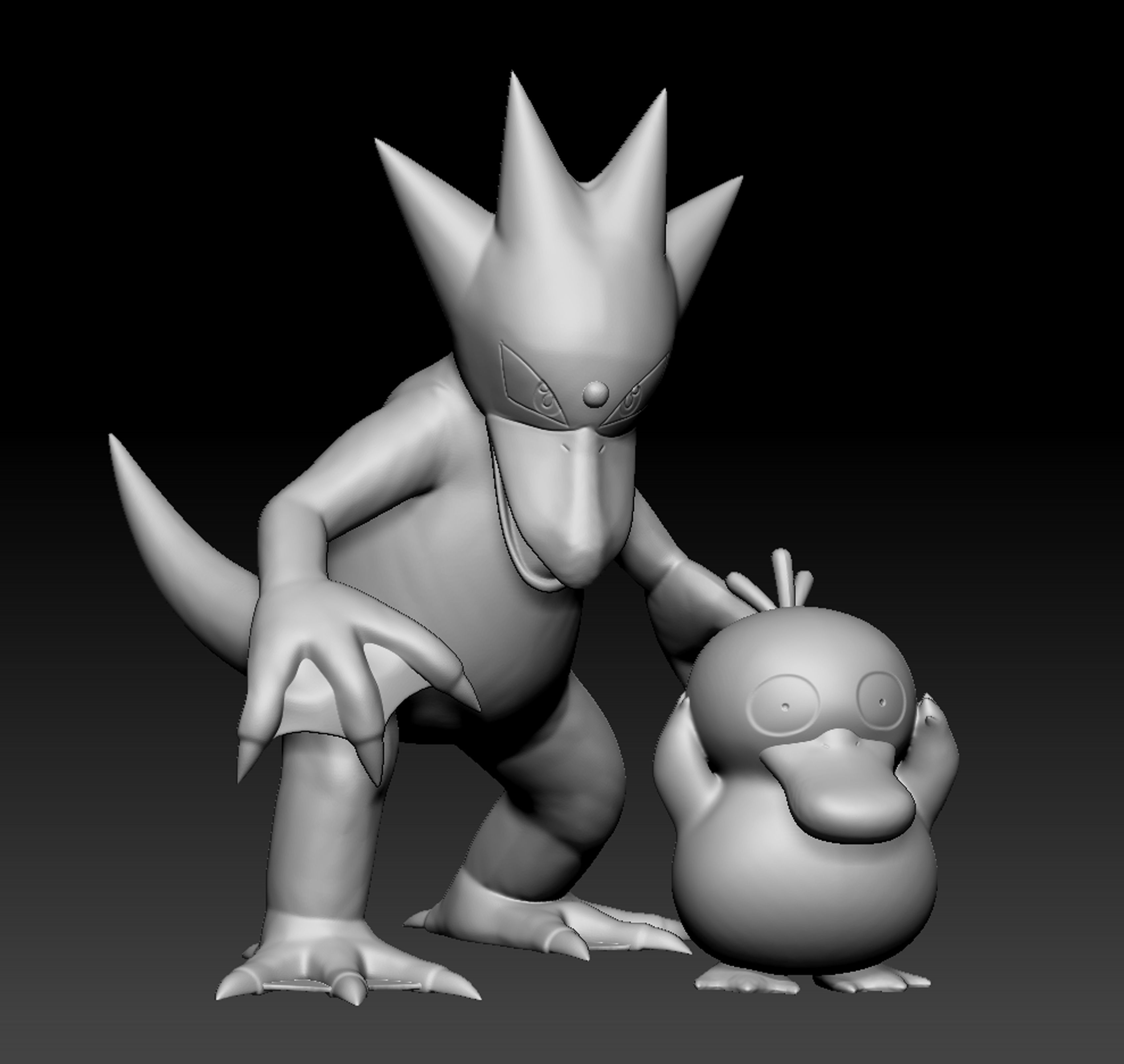 Pokemon Psyduck and Golduck 3D print model_2