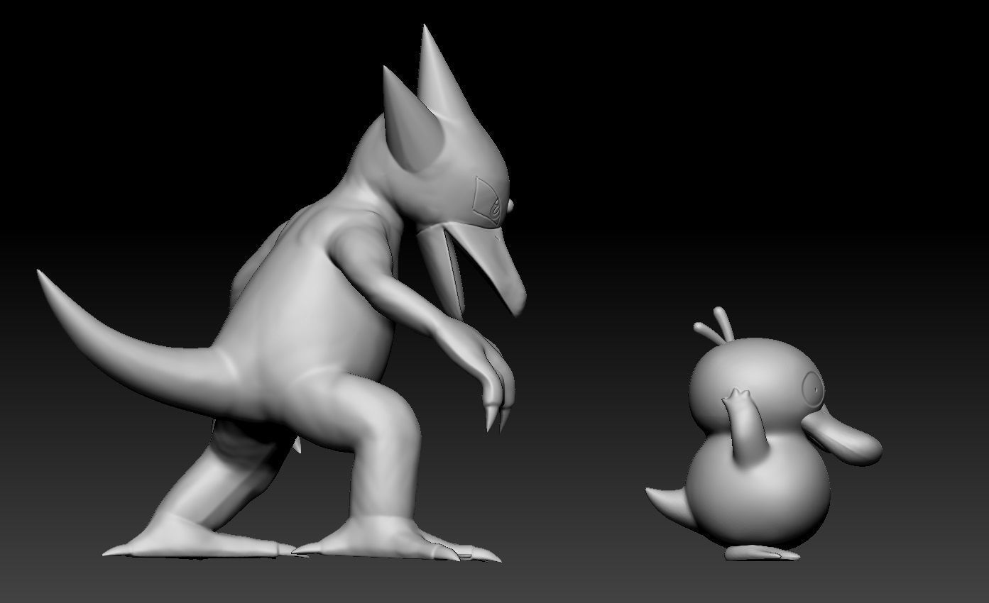 Pokemon Psyduck and Golduck 3D print model_1